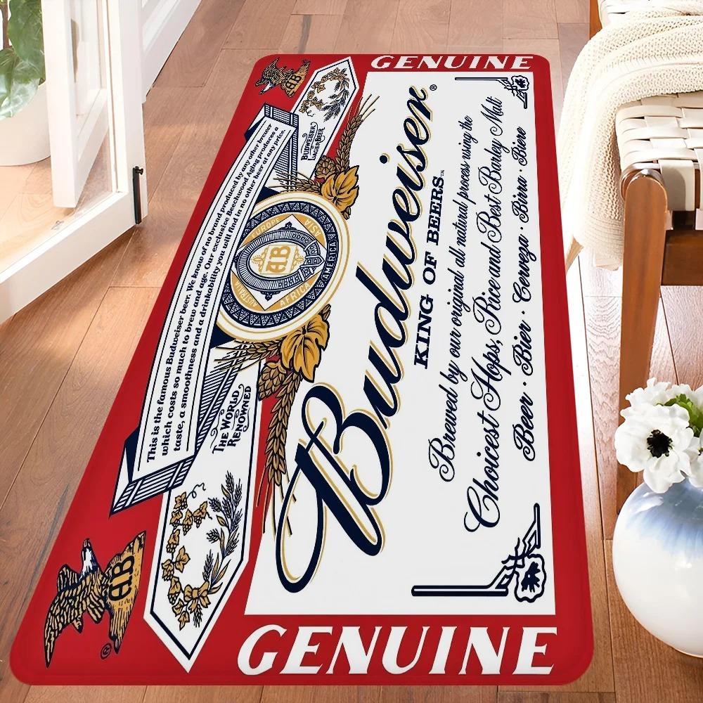 King of Beer B-Budweiser Carpet Living Room Sofa Bedroom Balcony Door Mat Kids Room Home Decoration Anti-Slip Large Area Rug