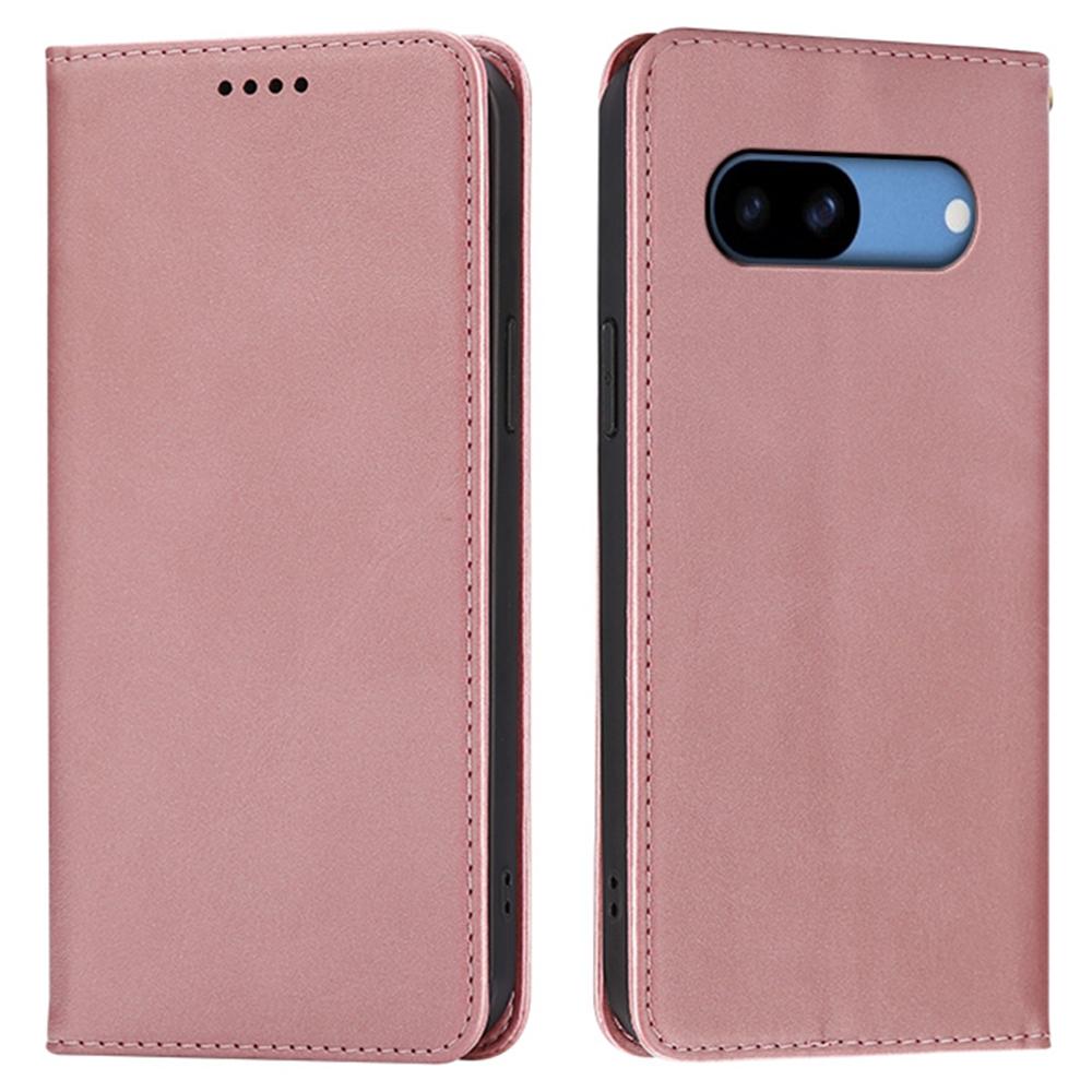 For Google Pixel 8 Case Wallet Calf Texture Leather Phone Cover with Hidden Magnetic Closure