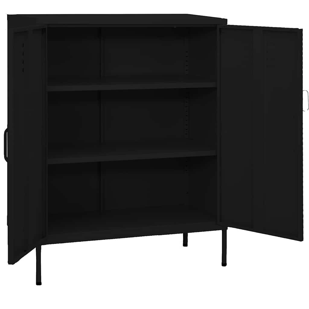 Storage Cabinet Black 80 x 35 x 101.5 cm Steel