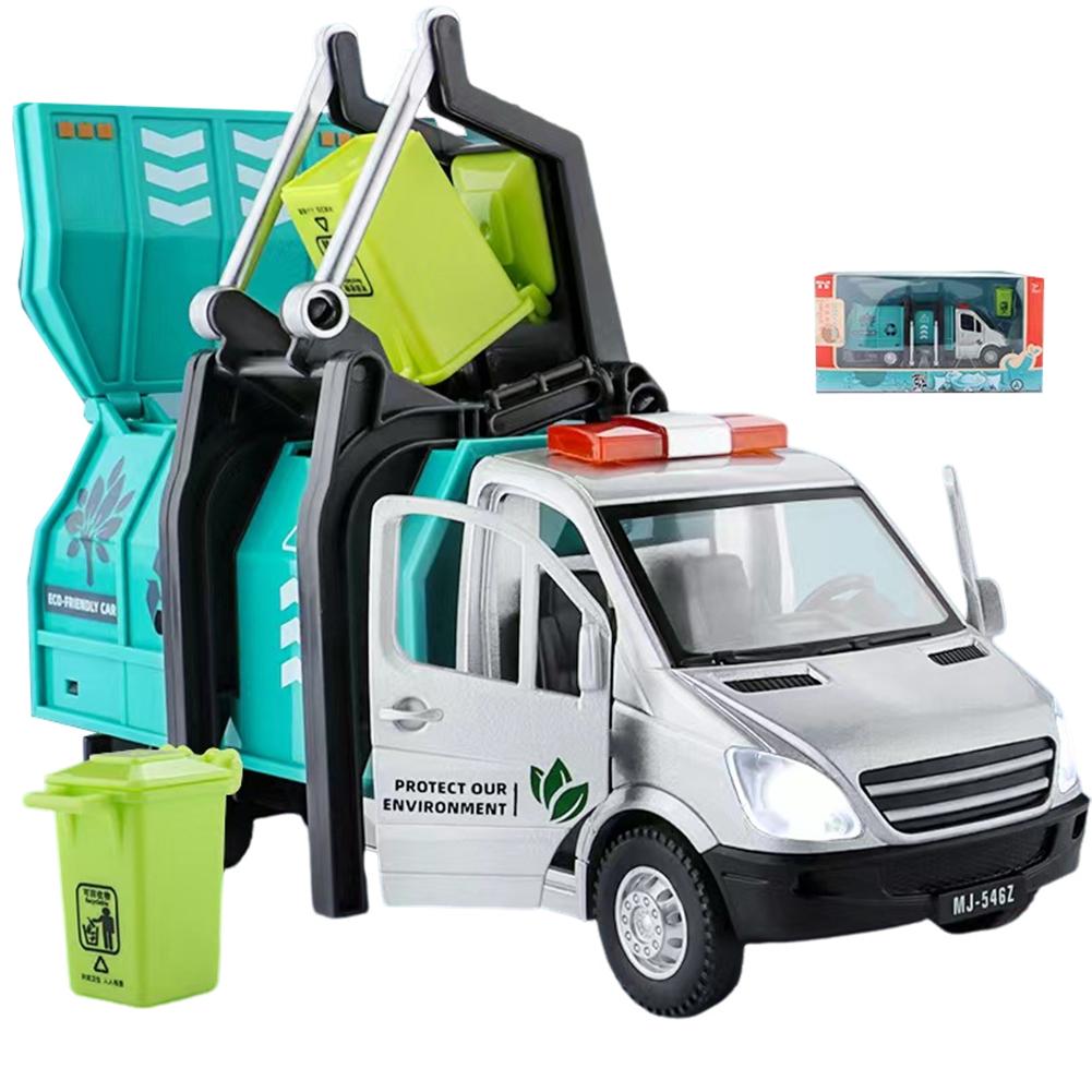 Engineering Vehicle Toys Acousto-optic Rebound Alloy Excavator Garbage Crane Mixer Dumper Model Gifts For Boys Girls