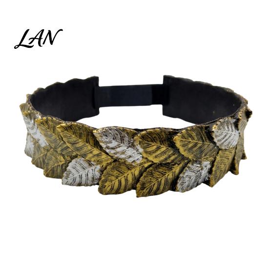 Festival Costume Hair Accessory Greek Laurel Leaf Headband, Medieval Roman Emperor Crown, Forest Elf Party Accessories God Circlet for Renaissance