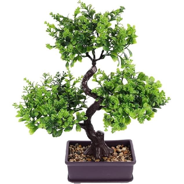 Artificial Bonsai Simulation Green Plants for Home Decoration Faux Potted Plants for Office and Garden No Maintenance Required