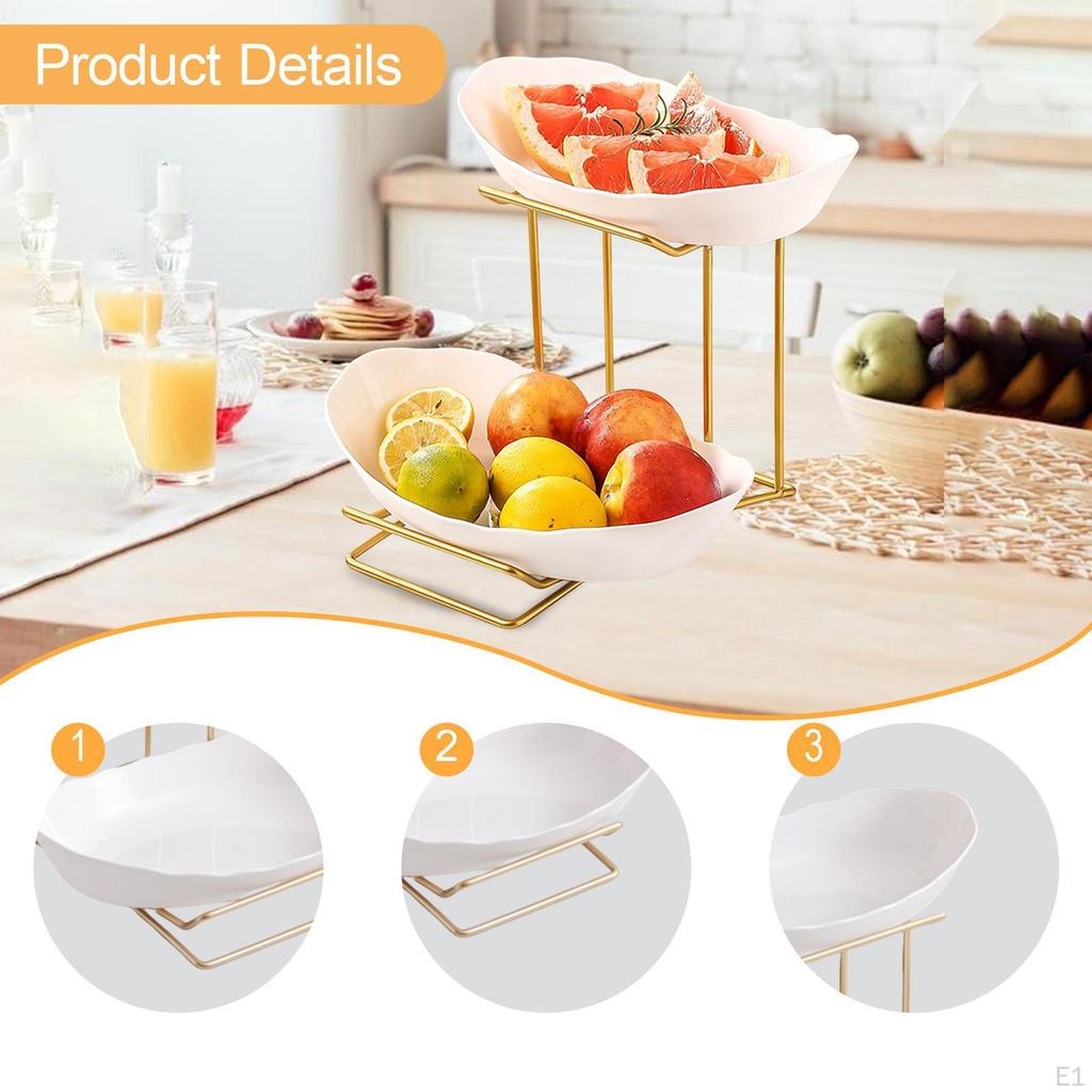Countertop Multi-Layer Fruit Basket with Metal Support for Candy and Nuts