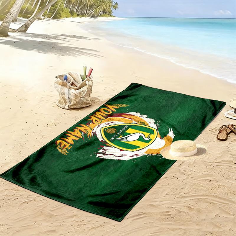 Serviette de plage imprimée ADO Den Haag, Grande serviette douce à séchage rapide pour la plage, le camping, la natation