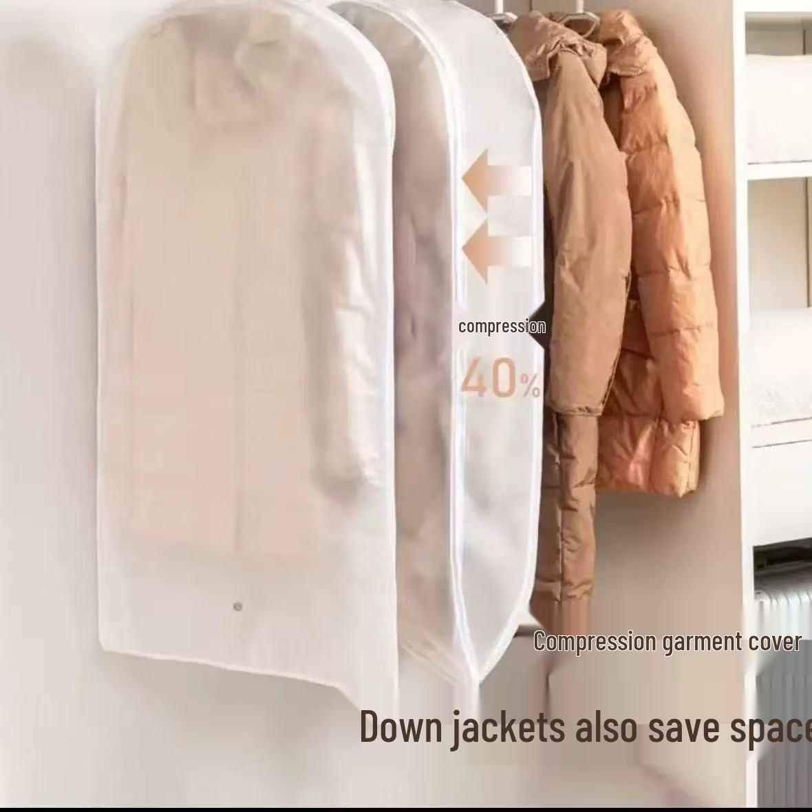 Foldable Fabric Compression Storage Bag for Wardrobe - Large Capacity Hanging Organizer