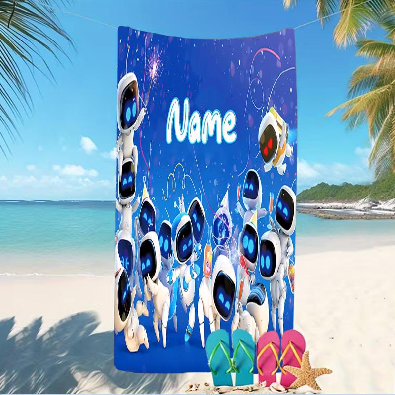 Customizable personalized beach towels Astro Bot themed designs.Suitable for the beach, yoga, sports;ideal as beach accessories