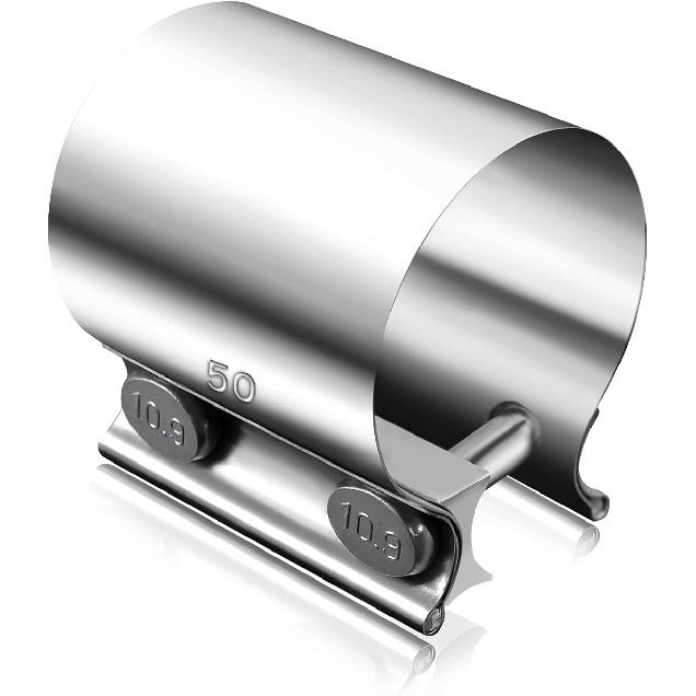 2.0  Butt Joint Band Seal Clamp Sleeve, 50mm Stainless Steel Exhaust Sleeve B