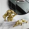 Resin Handicrafts Golden Leopard Simulation Animal Sculpture Cheetah Running Leopard Home Decoration Accessories