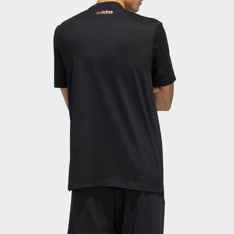 Adidas Essentials Branded Round Neck T-Shirt Men Tops Black FM3441