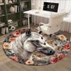 Horse With Floral Pattern Fashion Rug Nonslip Carpet Floor Mat Office Chair Mat Design For Office Decor Home Living Room Bedroom Giftt40