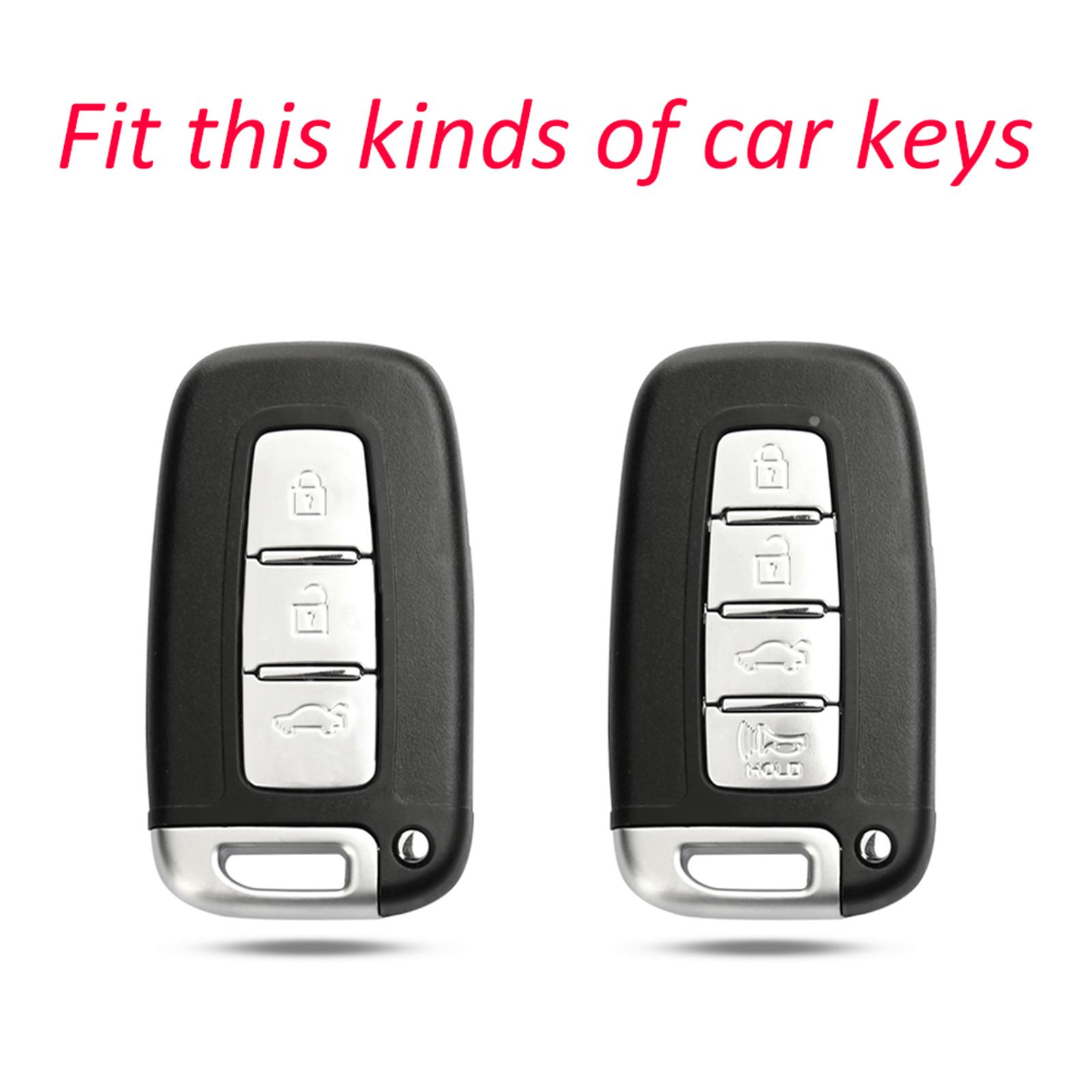 Leather Silicone Car Key Case Cover With Buckle For Hyundai Old Smart