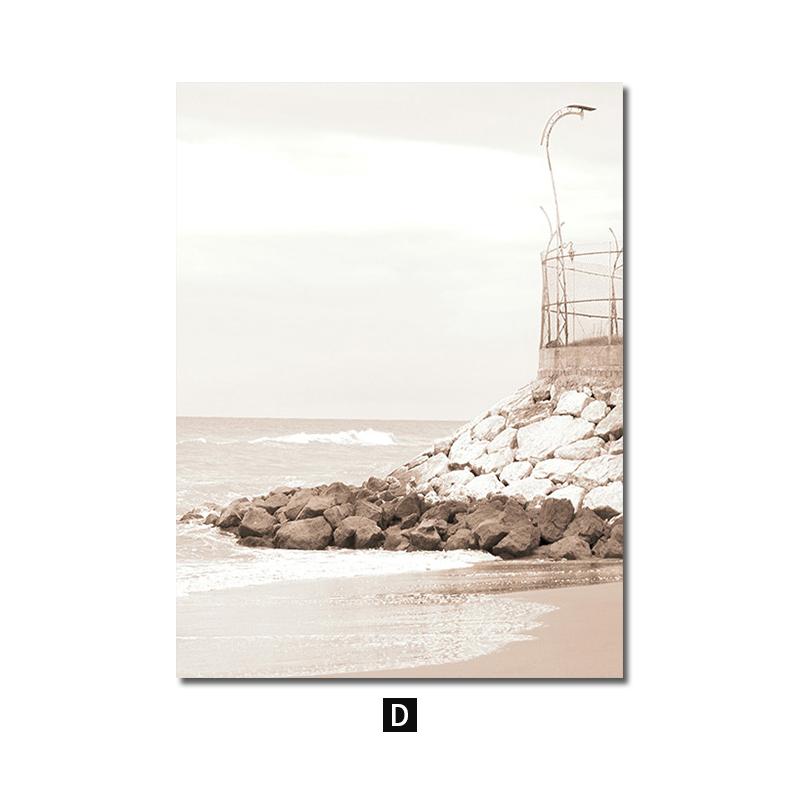 Natur Landschaft Poster Meer Landschaft Blumen Wand Kunst See Strand Druck Leinwand Malerei für Wohnzimmer Dekoration Bild