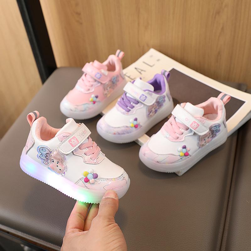 Fashion Girls Shoes 2025 Autumn New Kids Sneaker Soft Soled Boys LED Light Shoe Simple Versatile Girl Casual Shoes Tenis De Niño