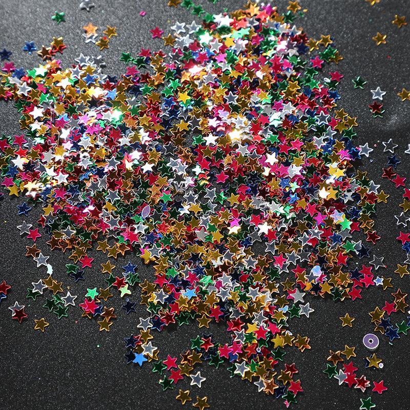 Colorful Nail Art Stickers with Stars & Letters - DIY Glitter Ornaments
