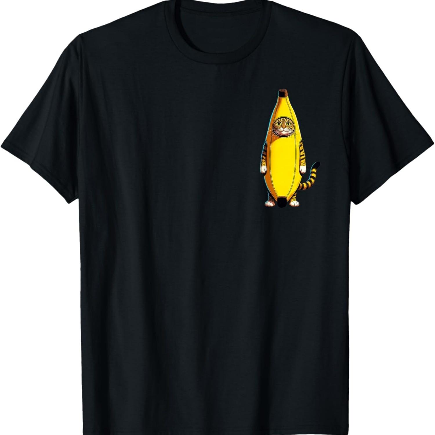 Banana Cat Funny Bananacat Meme Minimal Logo Cat Lovers Meme T-Shirt for Men Women Kids S