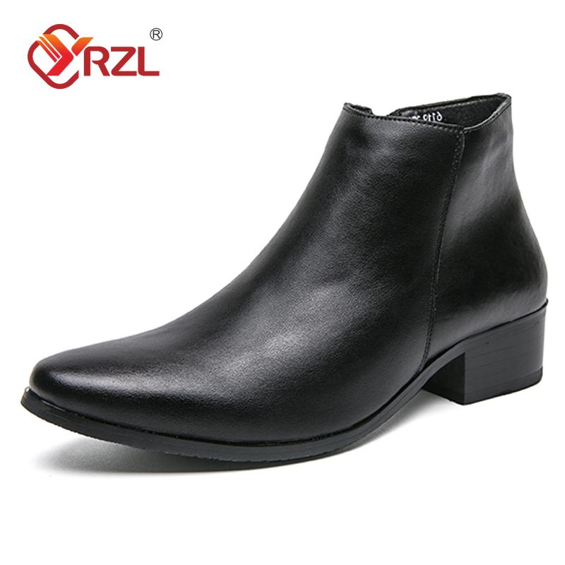 

Mens PU Leather Boots Classic British Style Casual Business Shoes High Quality Ankle Boots for Men Plus Size 46 Men Boots 37 чёрный