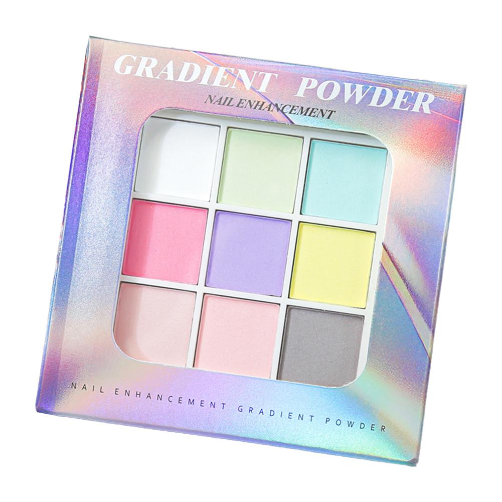 9Colors Solid Patting Nail Powders UV Polish Decoration Powder Gradient Matte Fine Pat Pat Mani R6J9
