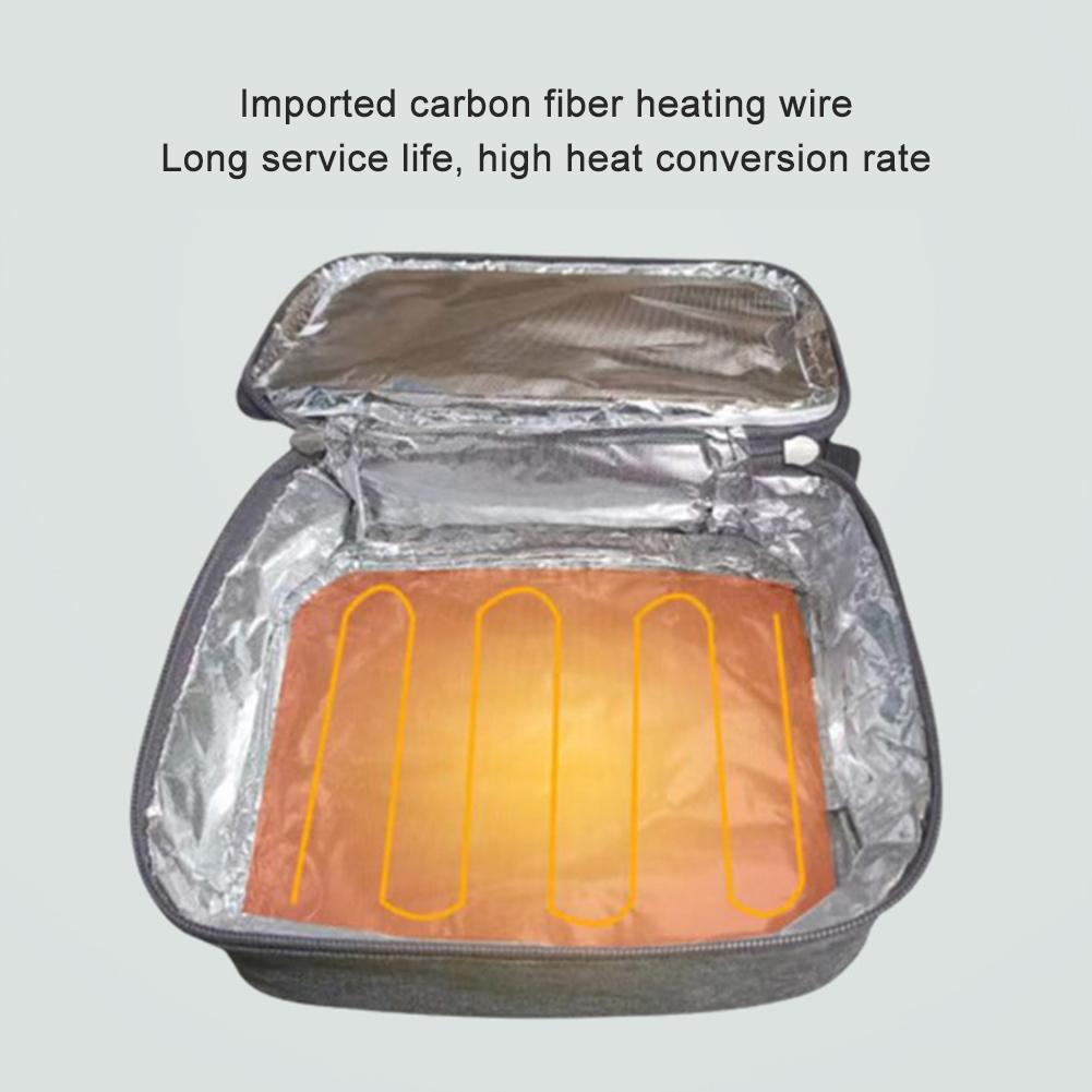 USB Rechargeable Portable Electric Lunch Bag Food Heater Warmer Portable Lunch Warmer Reusable Insulated Lunch Bag 3 Heat Levels
