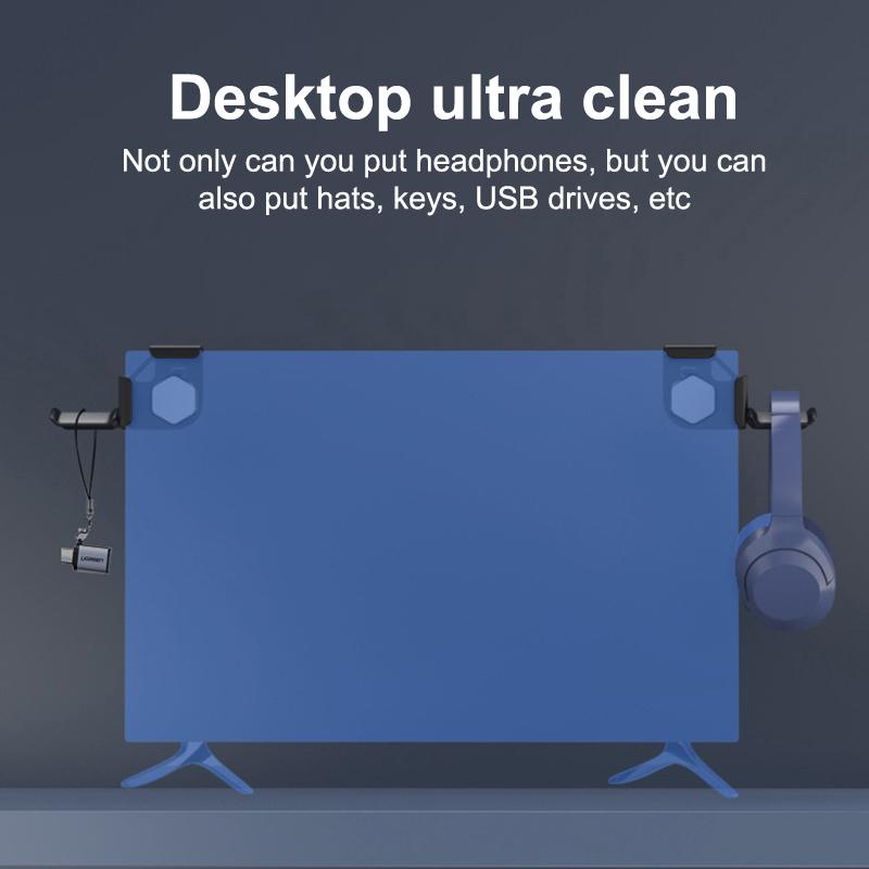 Headphone Holder Pc Monitor Hanger Wall Hook Monitor Earphone Stand Universal Headset Hanging Hook Durable Headphone Bracket