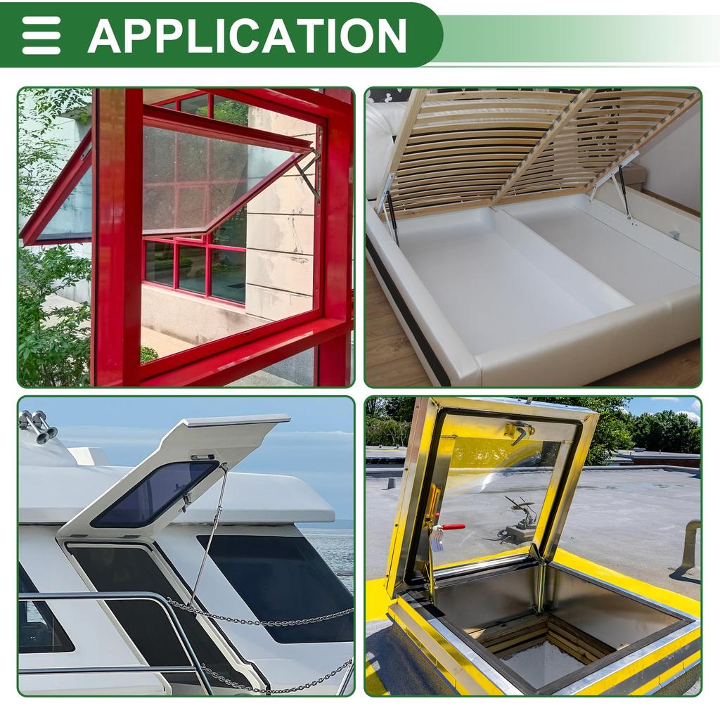 Motoforti Universal Lift Support Window Lid Toolbox Gas Strut Springs 15"/380m 90lbs/400N/40kg Red, Set of 2