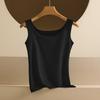 Wide Strap Camis Women Solid Color Round Neck Crop Tops Fashion Pure Cotton Tube Top Female Sleeveless Camisole