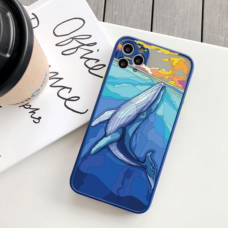 

Акварельная Живопись Дельфины Кит Чехол Для iphone 15 11 12 13 14 Pro Max Чехол Ударопрочный Чехол 7 8 Plus SE XS X XR Задняя Крышка iphone 13ProMax