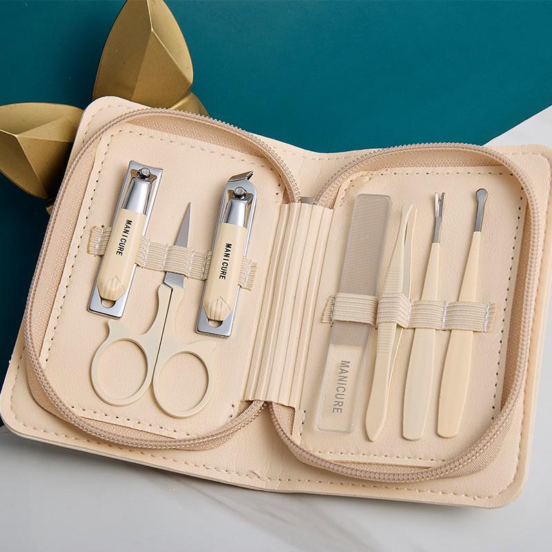 9-Piece Stainless Steel Nail Clippers & Manicure Set with Scissors and Cuticle Pusher