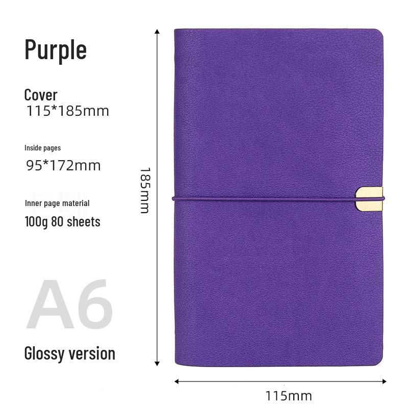 

Retro A6 Soft Leather Loose-Leaf Notebook Diary Planner A6 фіолетовий