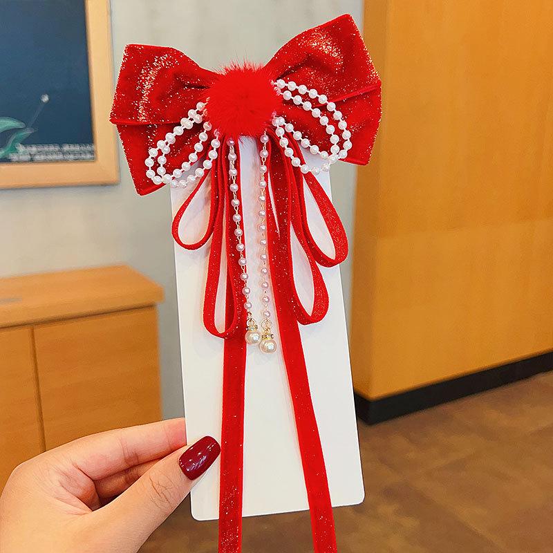 Schleife Knoten Haarnadel Kopfbedeckung einfache elegante feste Haarspange Retro Party Kopfschmuck rotes Haar Zubehör