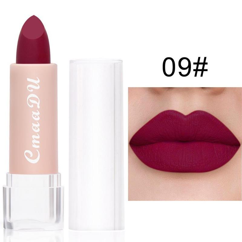 CmaaDu Lipstick 15 Colors Lip Gloss Matte Moisturizing Waterproof Lipstick