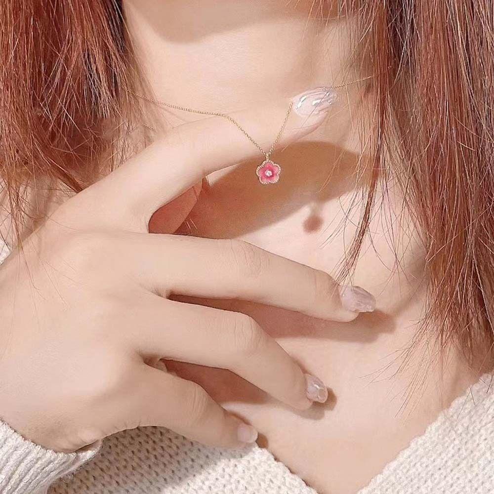 Korean Style Peach Blossom Necklaces Fashion Jewelry Flower Clavicle Chains  Women Girls