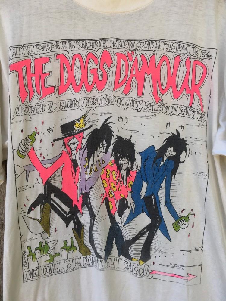 Vtg The Dogs D'Amour Band For Fans Cotton White Full Size Unisex Shirt