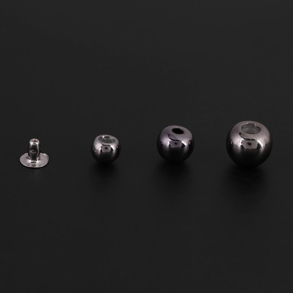 250pcs 6mm 8mm 10mm Mix Sizes Rivets Stud Button Leather Craft Bag Jeans Decoration Black