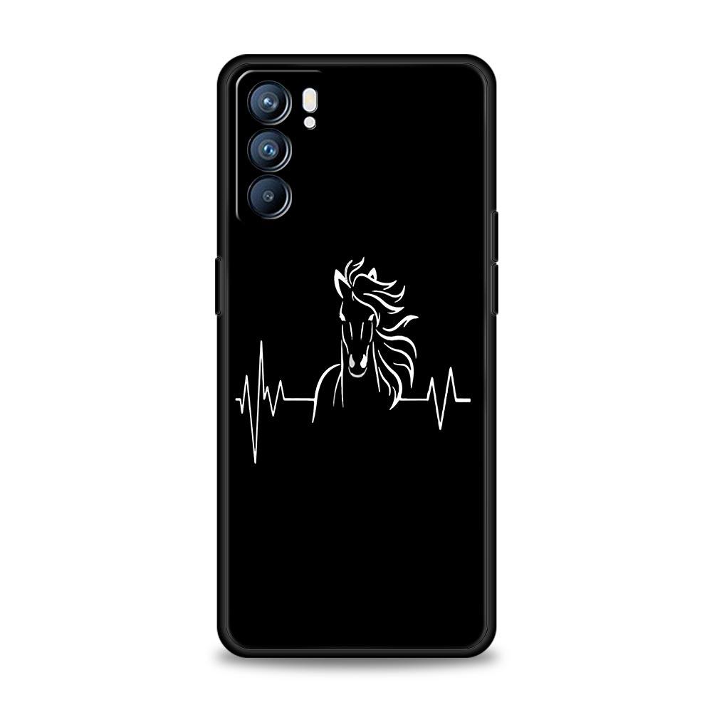 Phone Case For Oppo A54 A53 A52 A9 A15 A95 A17 A16 A76 A74 A57 A31 Find X6 X5 Reno8 Reno7 Reno6 Pro 5G Cover Animal Art Horse