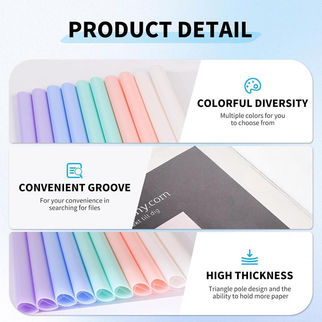 10 Pack, Clear Report Covers with Sliding Bar, 50-Sheet Capacity – Presentation Folders for Letter and A4 Sheets Size, Resume & Document Binders