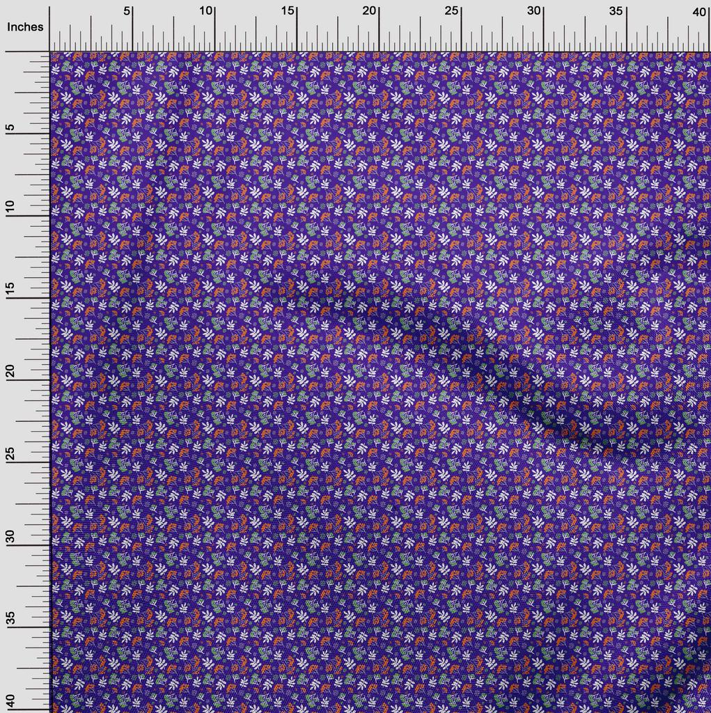 oneOone Blauer Baumwoll-Flex-Stoff, asiatisches japanisches Blumenkleid-Material, bedruckter Stoff, Meterware, 40 Zoll