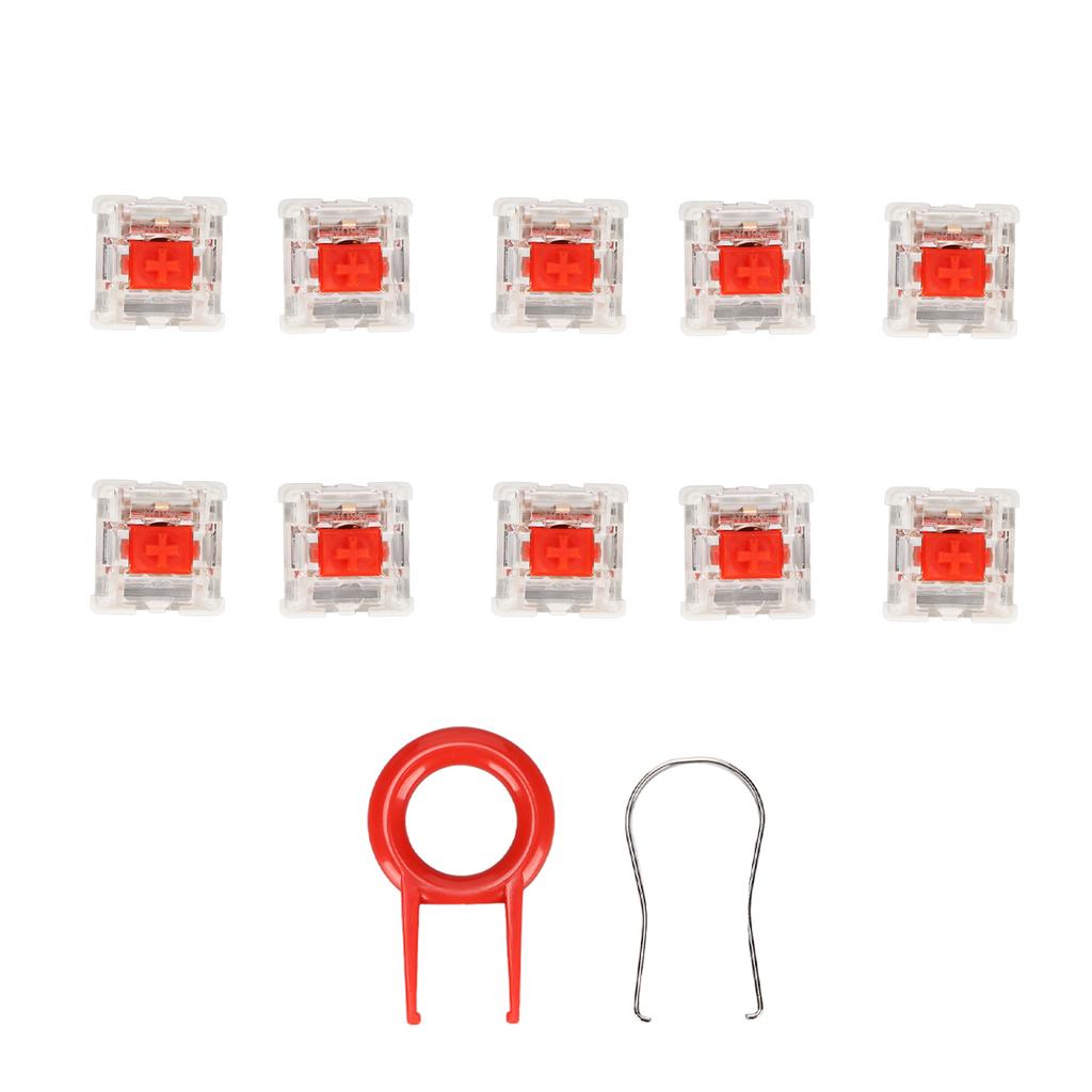 10Pcs Mechanical Keyboard Switch Red Switch Alloy Touch Spot Durable Keyboard Switches with Puller