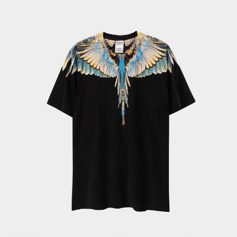MB Gradient Wings T Shirt Men Women Loose Casual Short Sleeve Tee