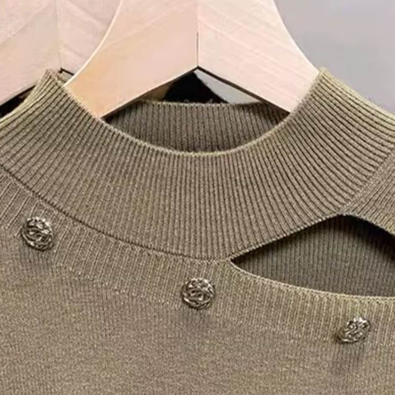 Sweater for Women Autumn Winter Thickened Warm Knitted Stretchy Long Sleeve Oversize Tops