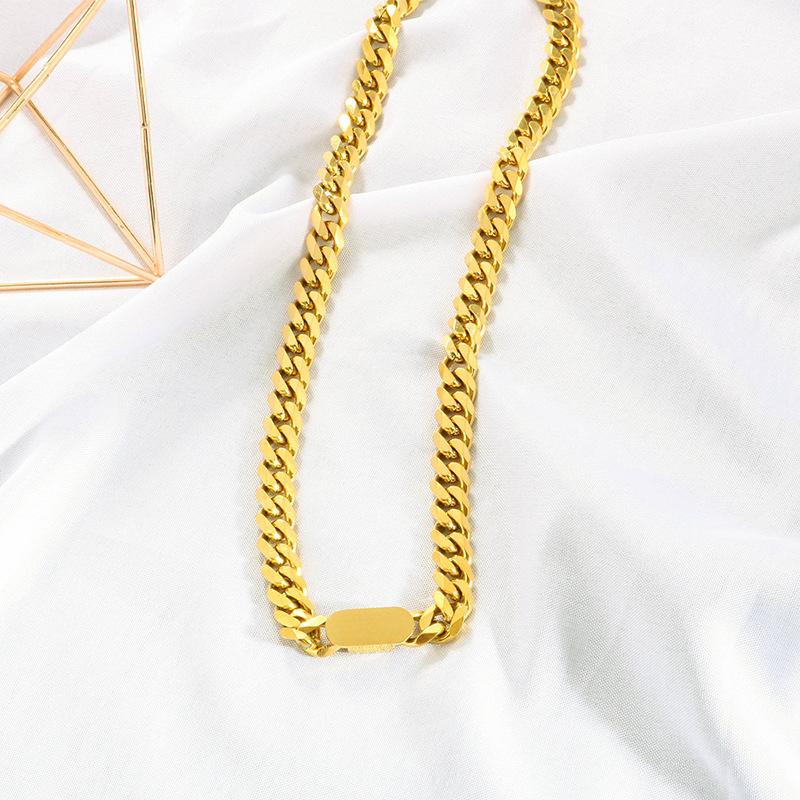 316L Stainless Steel Fashion Fine High-end  Hip Hop Hyperbole Charms Thick Chain Choker Necklaces Bracelet For Women