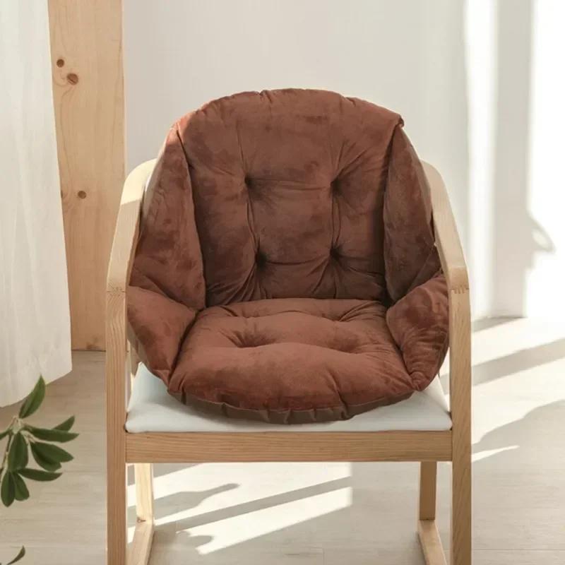 Plush Dining Chair Cushion Thickened Warm Cushion In Winter Office Lumbar Cushion Computer Chair Cushion Warm One-piece Cushion