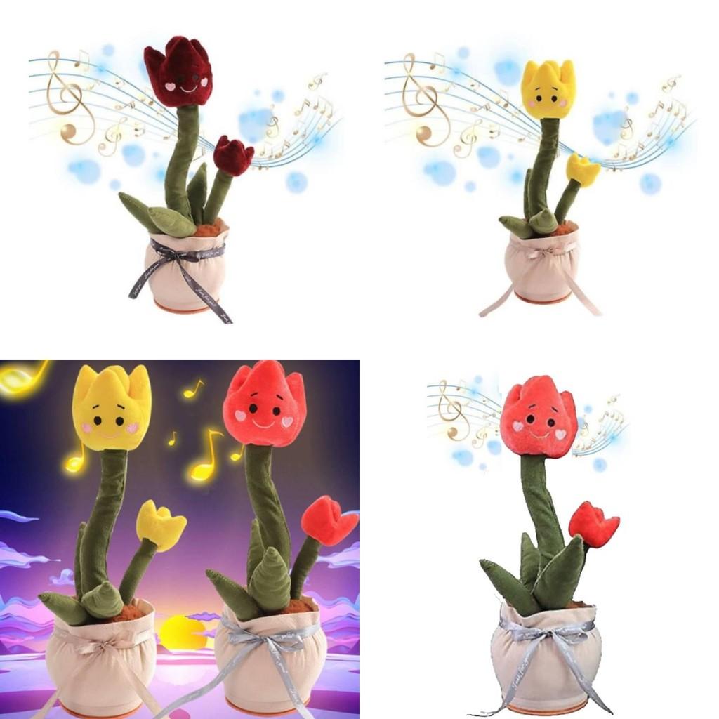 Singing Flower Plush Toy With Dancing Talking Repeating Multifunctional Tulip