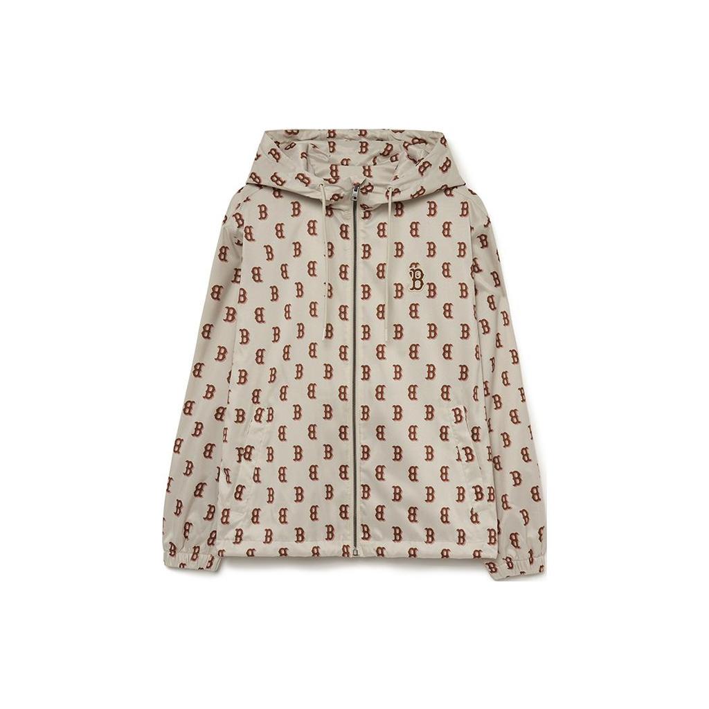 New MLB Boston Red Sox Jacket Unisex Linen Cream 3AWJM0334-43SAS