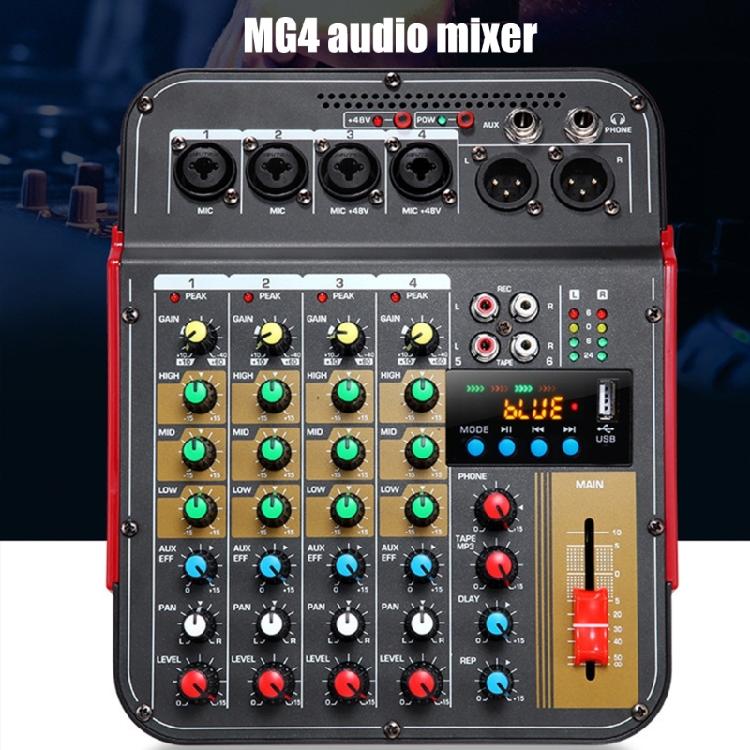 6Channel Audios Mixer USB Mixing Board With Wireless Streaming Audios Effect Basses/Trebles Controls For Podcast Setups