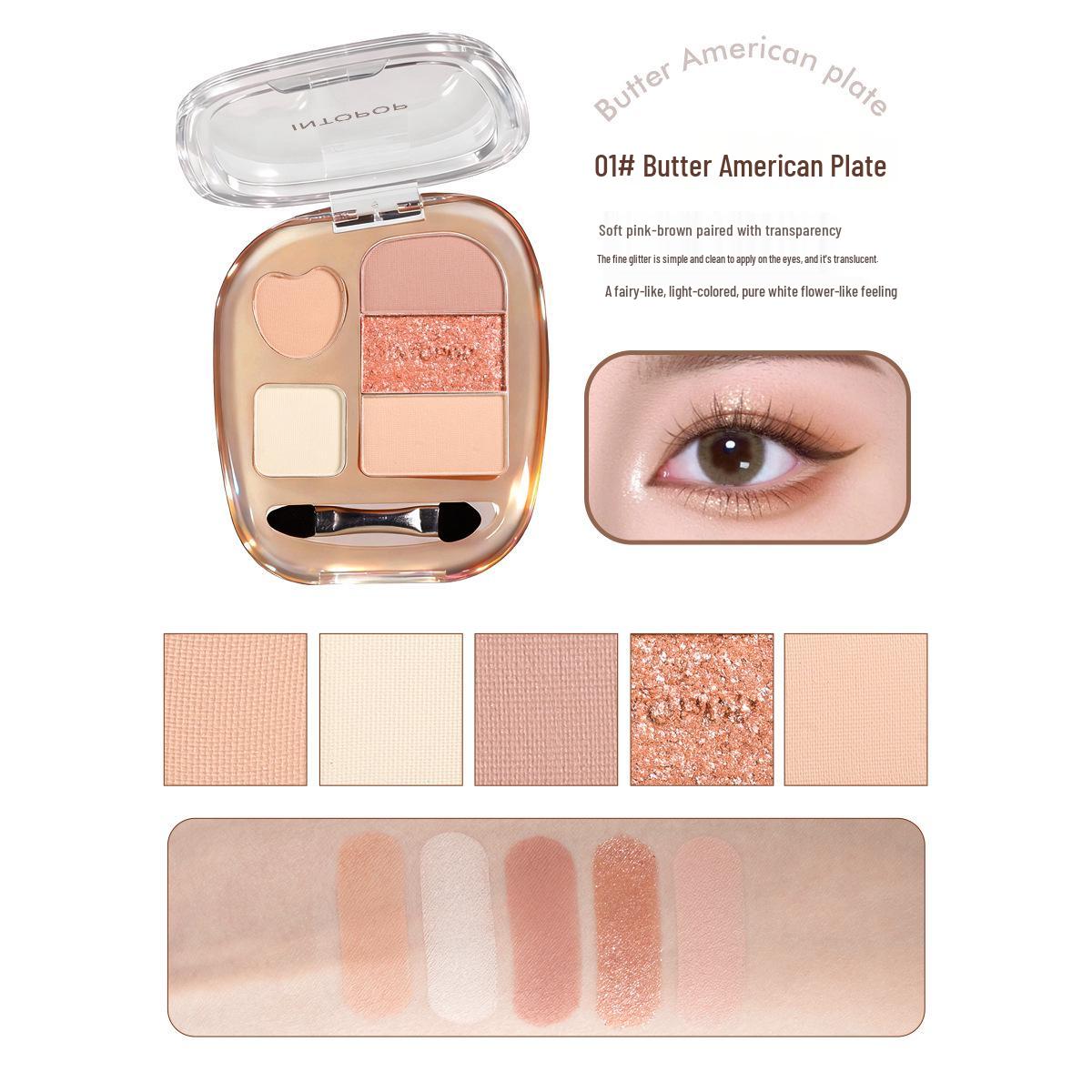 INTOPOP Playful Makeup Palette: Pearlescent & Matte Eyeshadows, Highlight, Blush, Contour