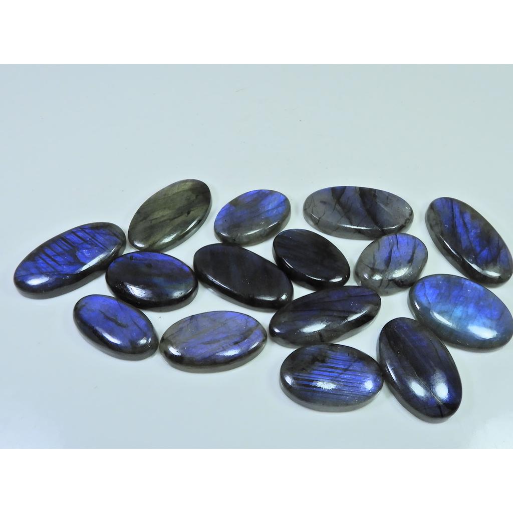 390Cts.Natural Labradorite Blue Flash Oval Cabochon Loose Gemstone 15Pcs Lot LL-1030