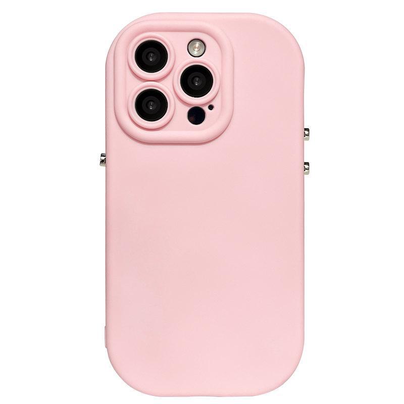 High-grade ins mobile phone case for Apple 11/12/13/14 Pro/15 - solid color soft shell.