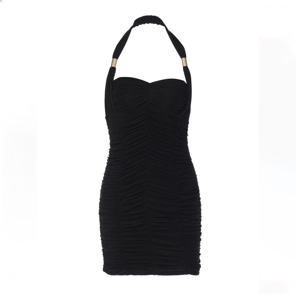 Summer new women's clothing European and American sexy tube top nightclub pleated hip wrap dress