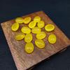 Egg-Shaped Yellow Agate Chalcedony Ring