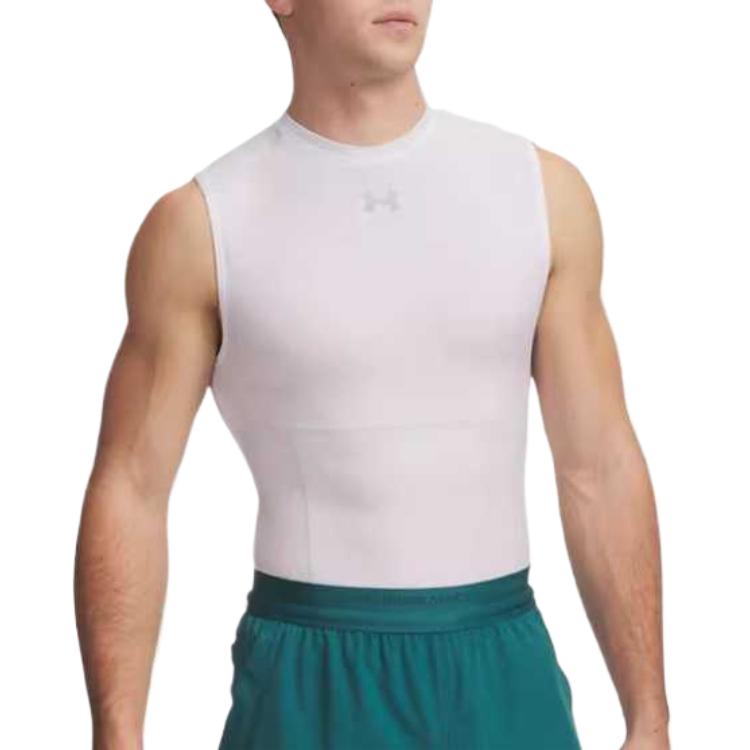 

Under Armour SS26 Round Neck Solid Color Sleeveless T-Shirt Men tops 6015380-100 3XL